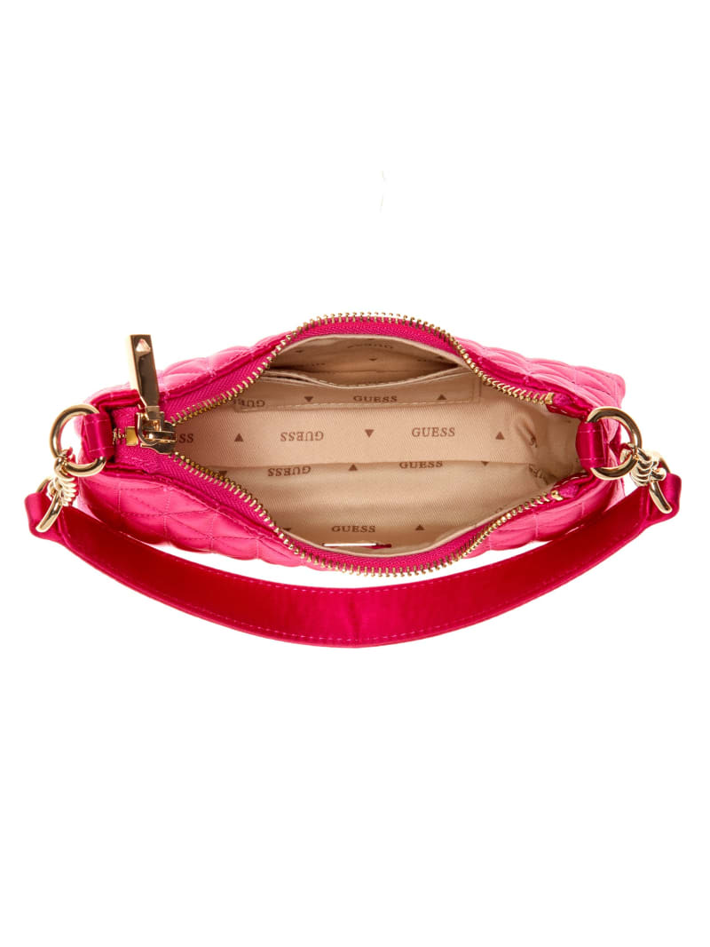 Guess Velina Quilted Satin Mini Shoulder Bag - Pink