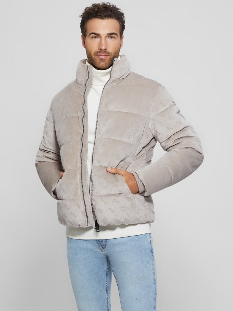 Guess Signature Puffer Jacket - Pasadena Stone 4g Logo