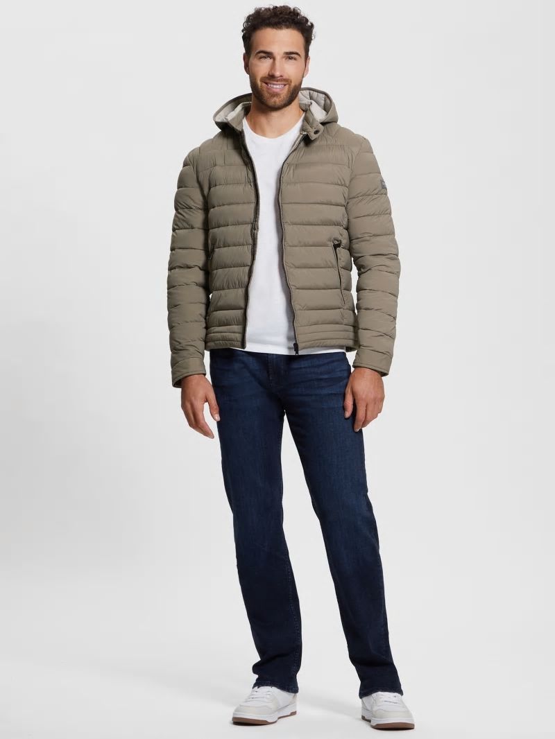 Guess Eco Tech-Stretch Hooded Jacket - Walnut Shell