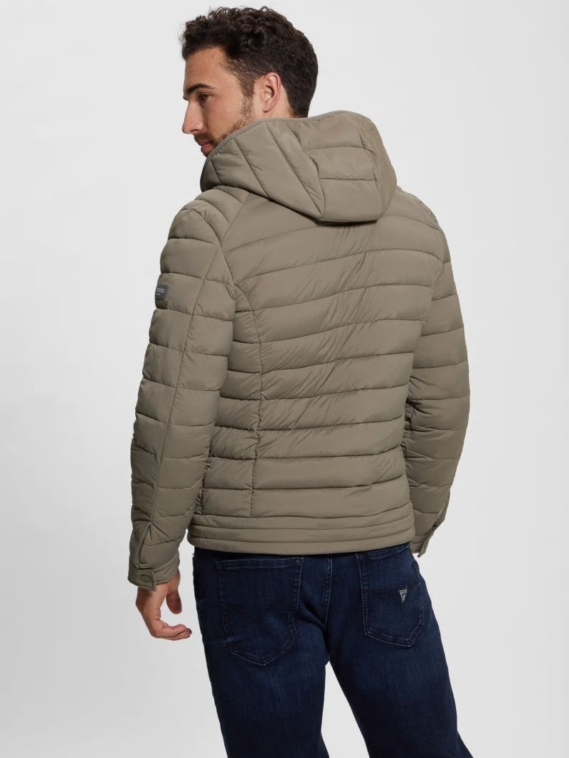 Guess Eco Tech-Stretch Hooded Jacket - Walnut Shell