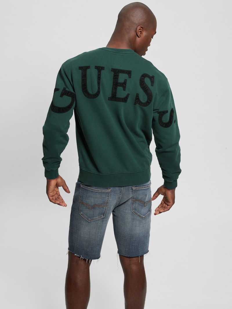 Guess Finch Vintage Logo Sweatshirt - Dark Jade Multi