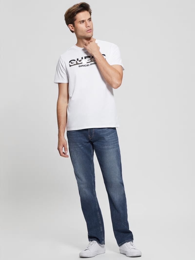 Guess Eco Metallic-Accented Tee - Pure White