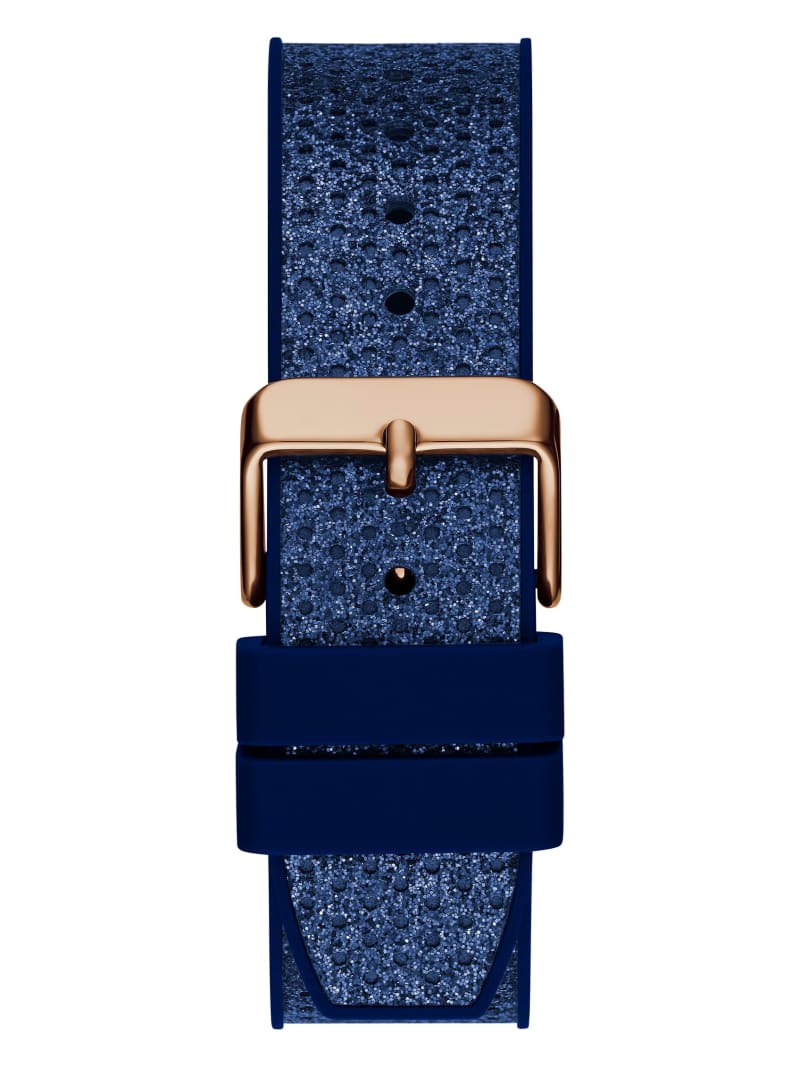 Guess Asteria Glitter Rose Gold-Tone Blue Watch - Rose Gold