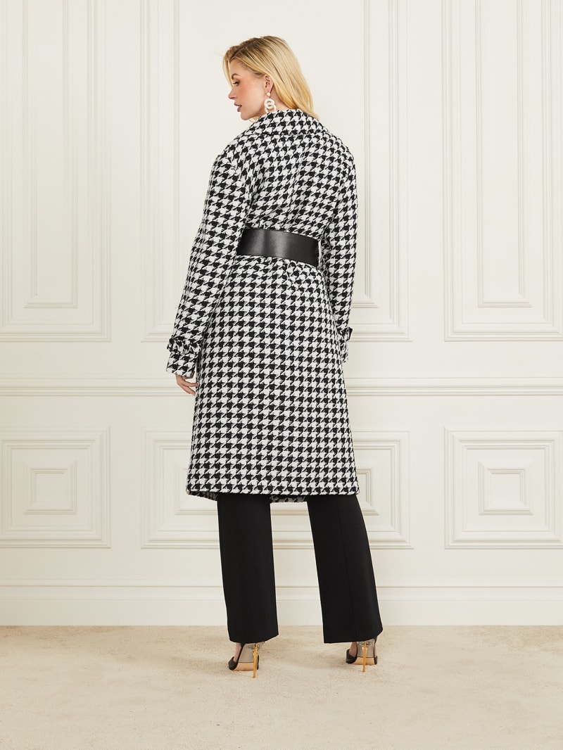 Guess Natasha Wool-Blend Coat - Pied De Poule Black/White