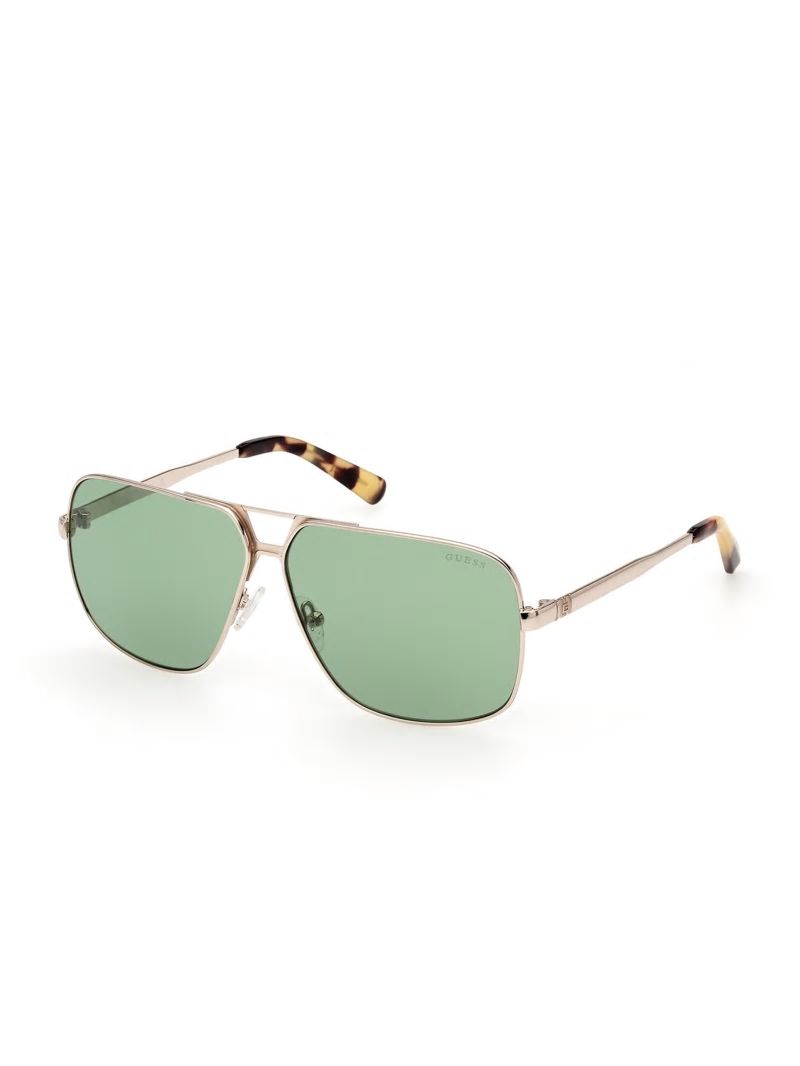 Guess Navigator Sunglasses - Shiny Gold/Green