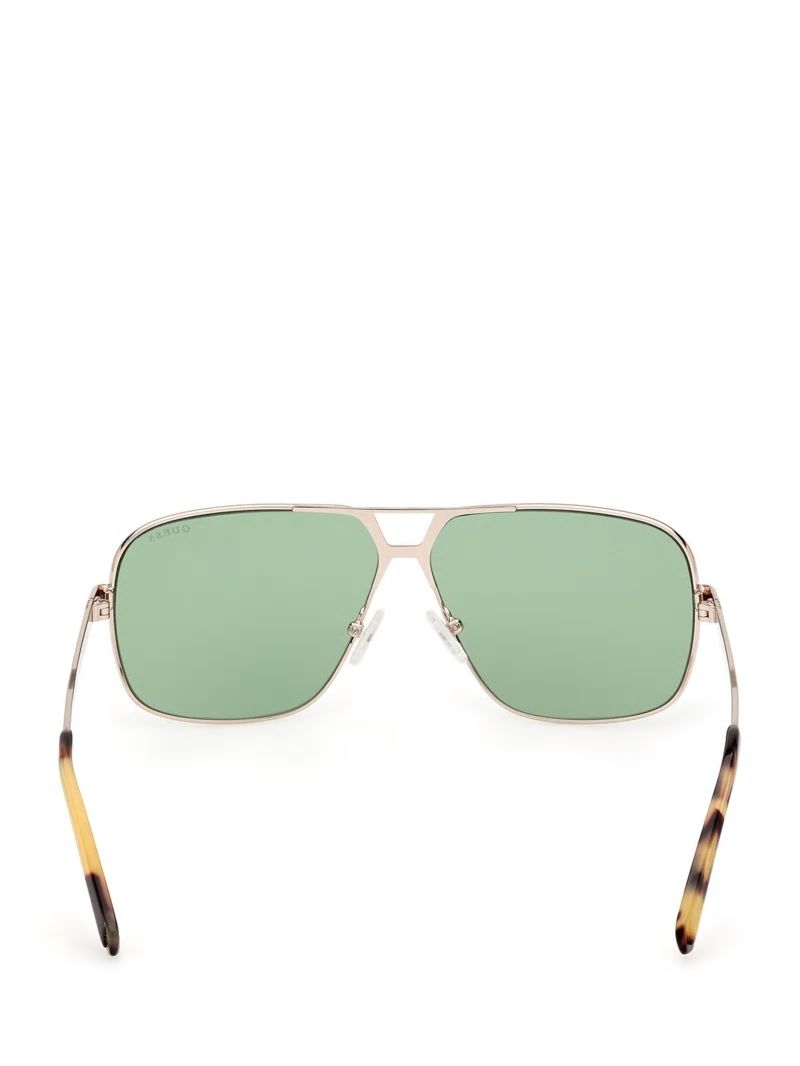 Guess Navigator Sunglasses - Shiny Gold/Green