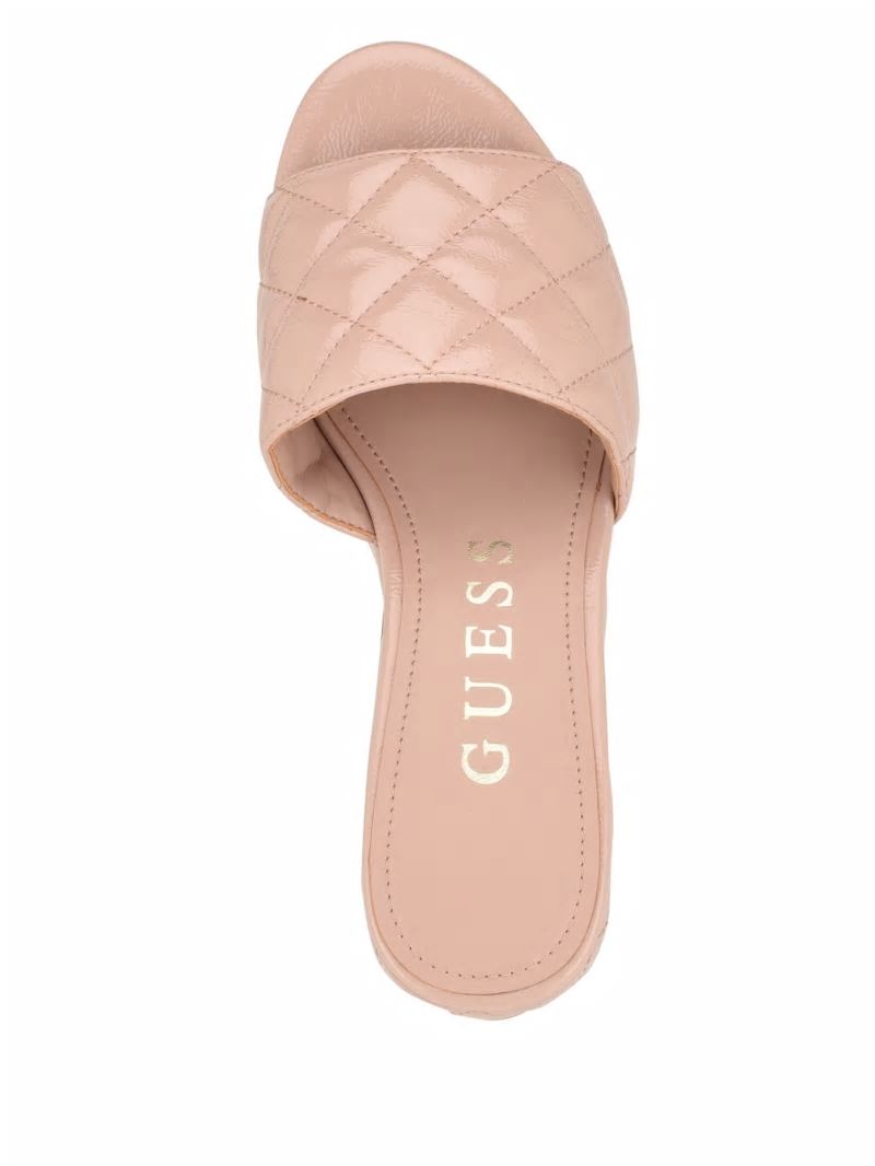 Guess Yanni Quilted Platform Mules - Light Natural 110