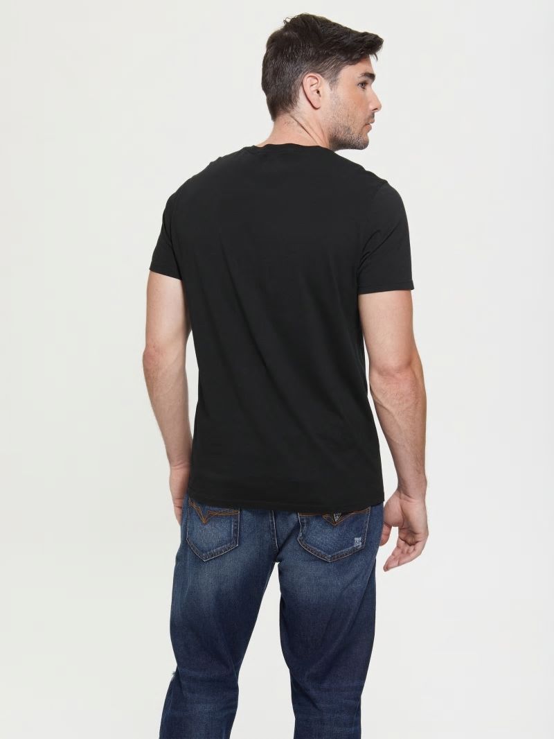 Guess Embroidered Logo Tee - Black