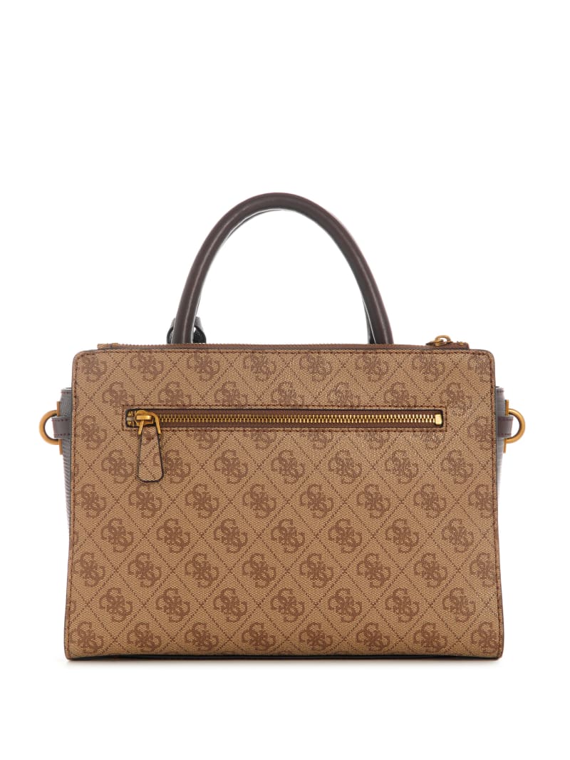 Guess Ginevra Logo Elite Society Satchel - Latte Logo