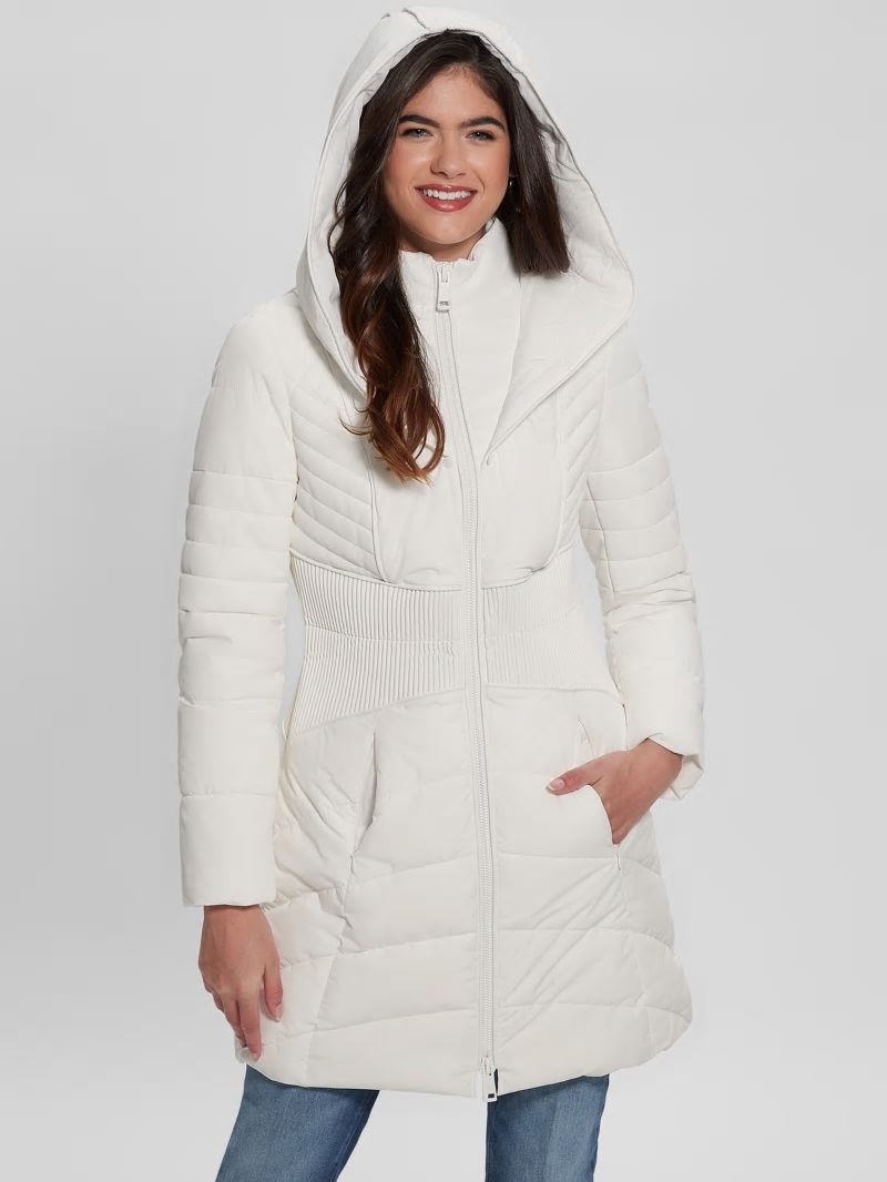 Guess Eco Oxana Quilted Jacket - Pure White