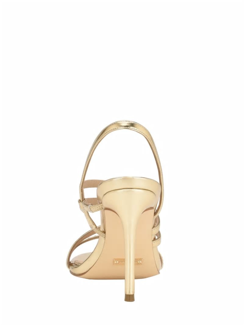 Guess Kaden Crystal Strappy Heel - Gld-1 Gold