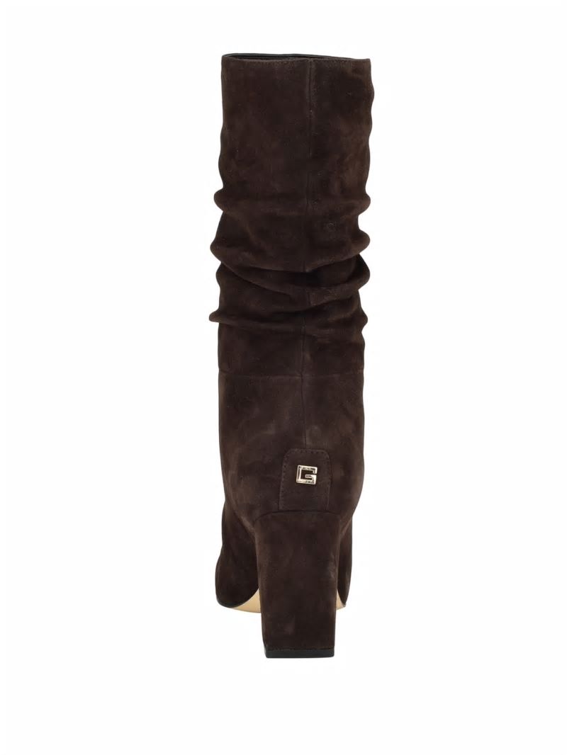 Guess Yeppy Suede Slouch Booties - Dark Brown