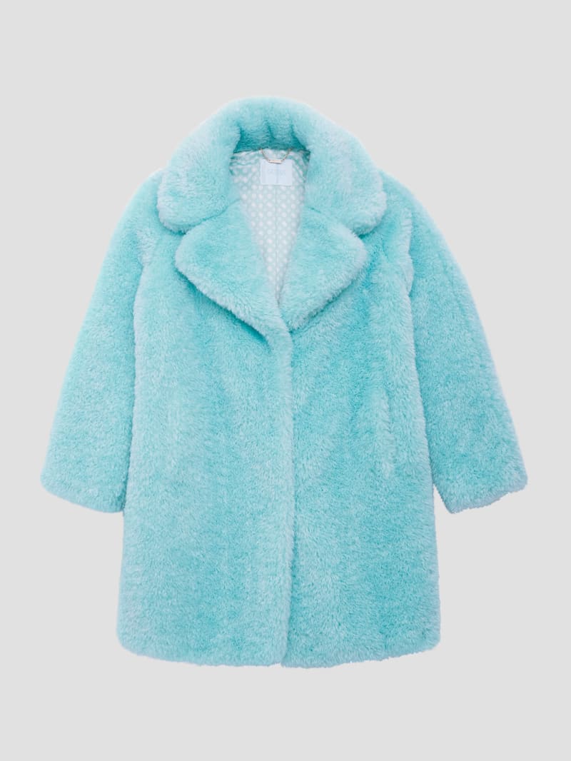 Guess Nives Faux-Fur Coat - Surf Jade Multi