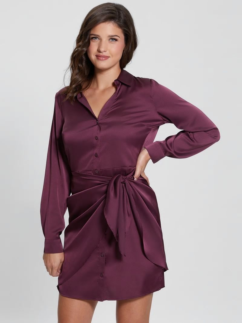 Guess Eco Alya Dress - Black Cherry