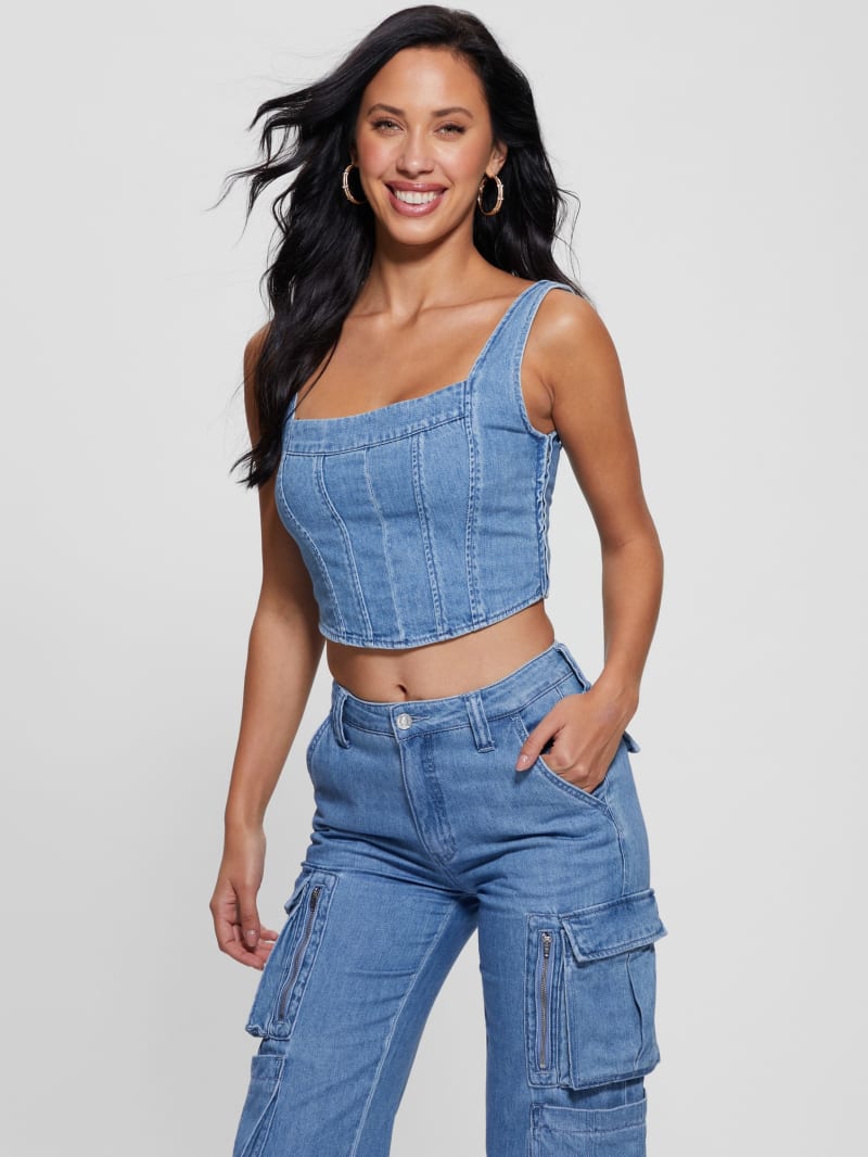 Guess Neil Denim Bustier - June Lake