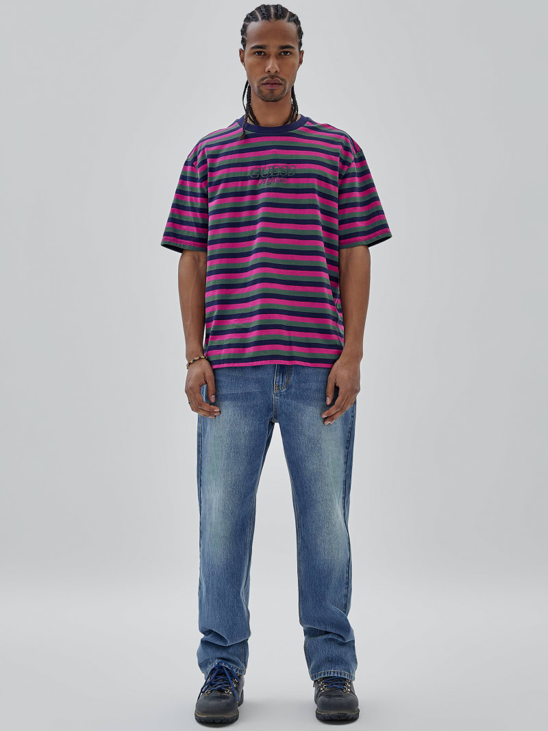 Guess GUESS Originals Eco Striped Tee - Cave Blue Multi