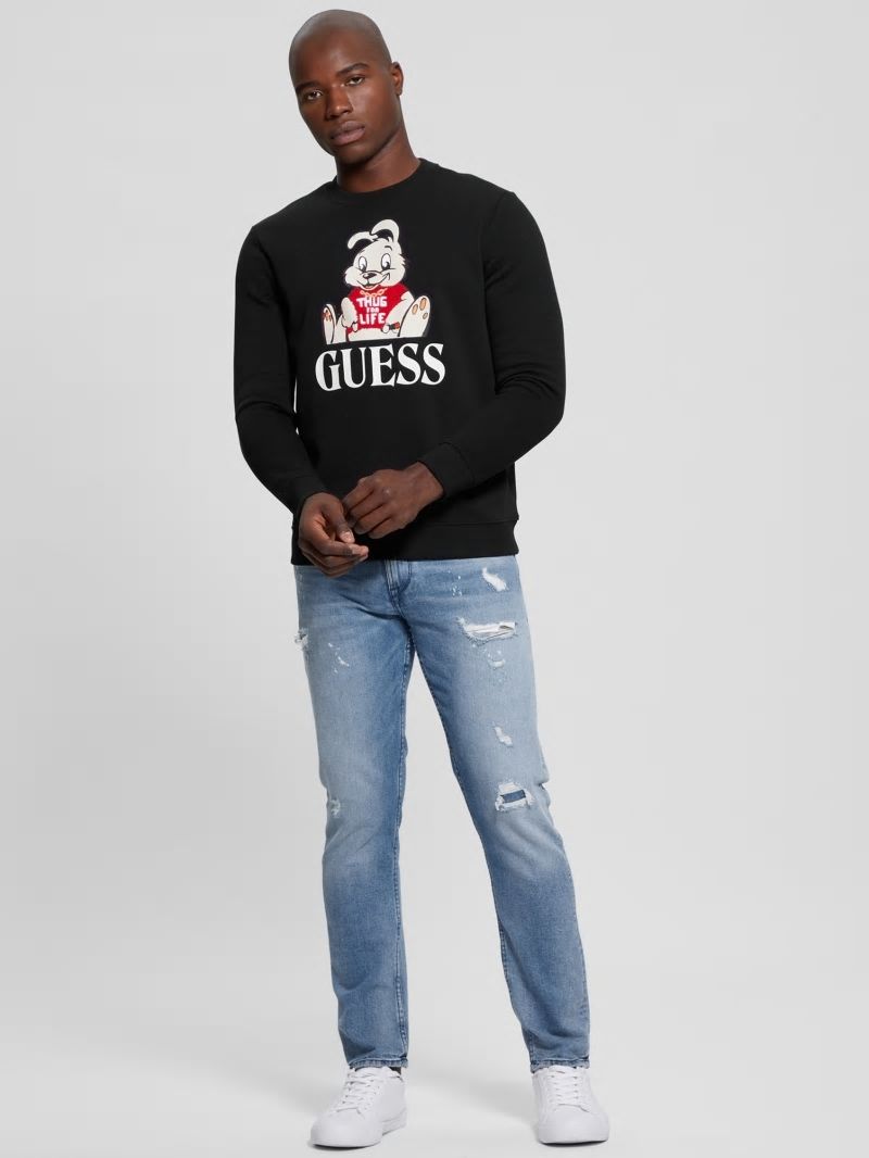 Guess Graphic Crewneck Sweatshirt - Black