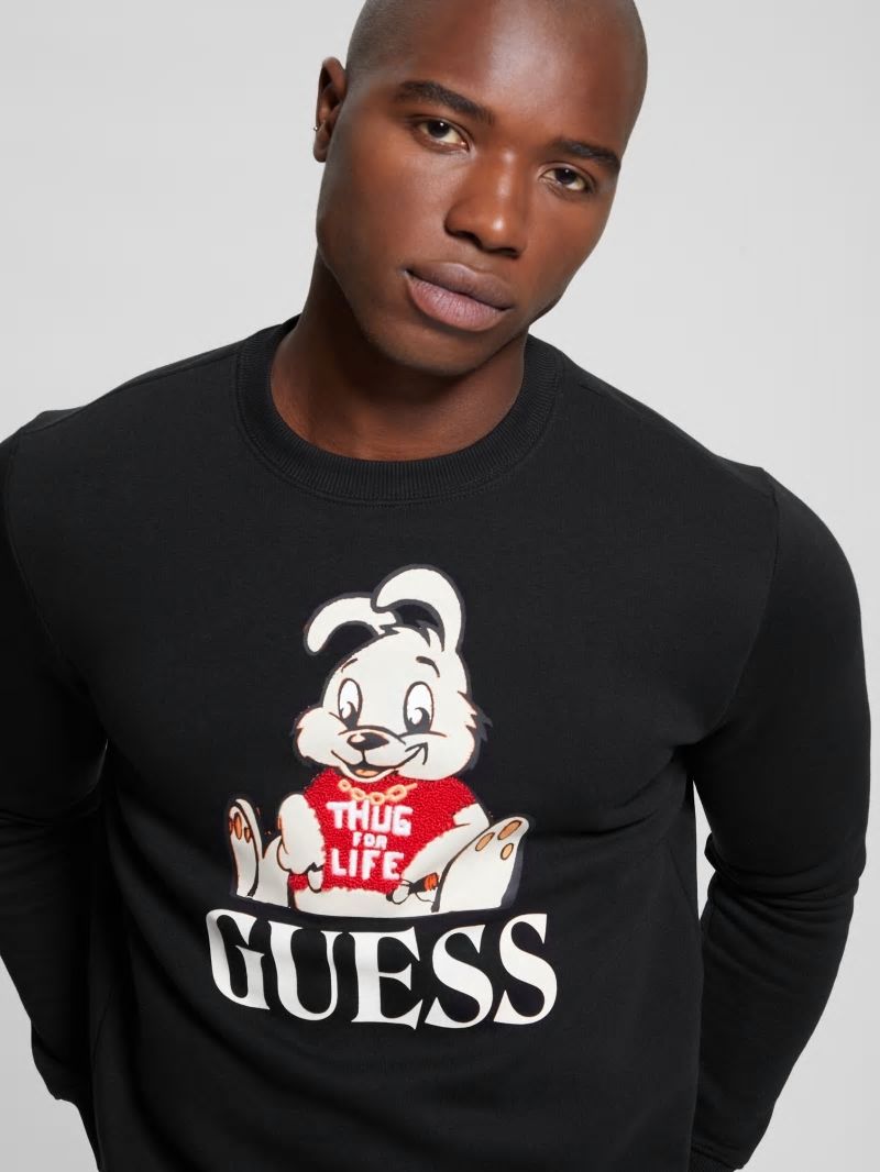 Guess Graphic Crewneck Sweatshirt - Black