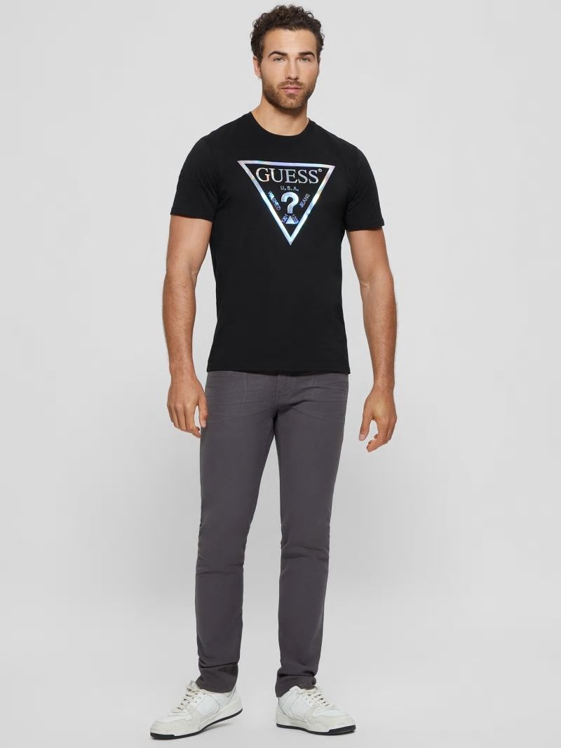 Guess Iridescent Signature Tee - Black