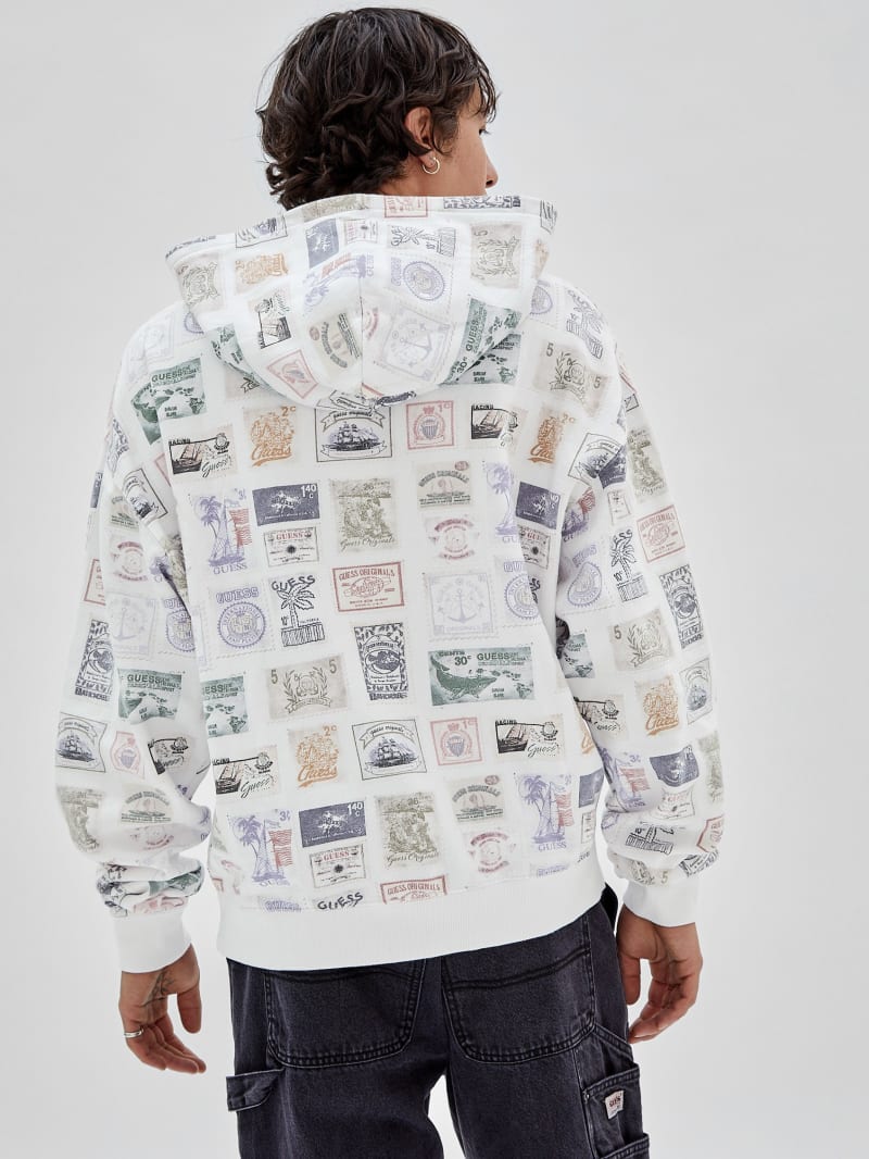 Guess GUESS Originals Eco Stamp Hoodie - White Peaks Multi