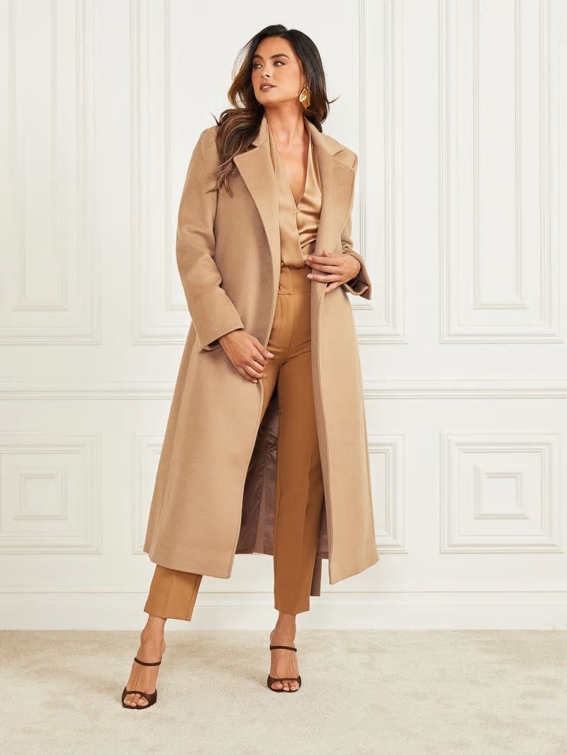 Guess Annie Wool Coat - Macchiato Multi