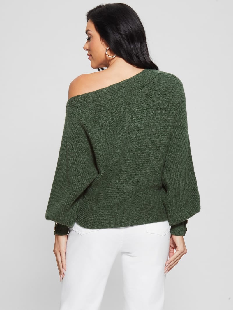 Guess Isadora Off-Shoulder Sweater - Silk Taupe Heather Multi