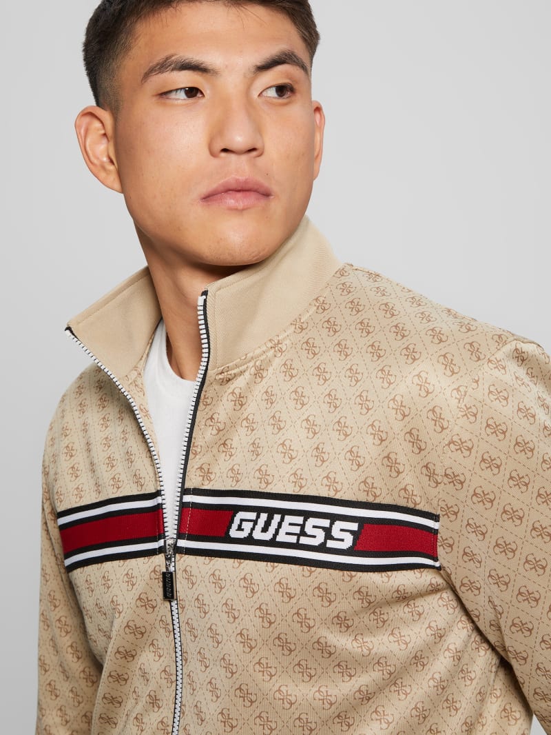 Guess Eco Korbin Track Jacket - 4g Aop Beige Blanco