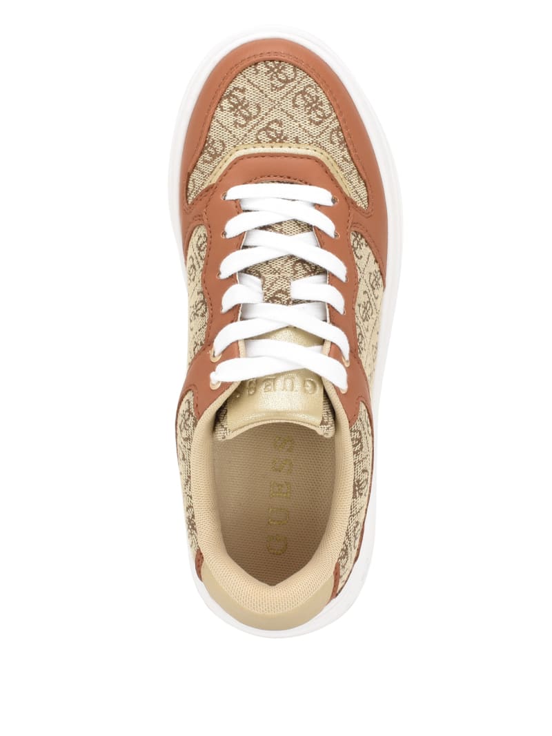 Guess Cleva Logo Low-Top Sneakers - Medium Brown