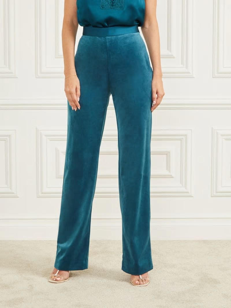 Guess Lilli Velvet Pant - Blue Opal