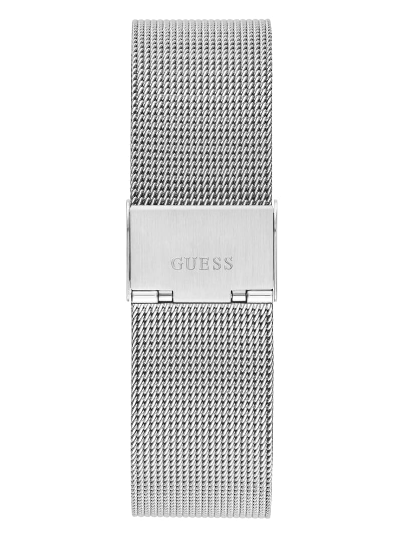 Guess Silver-Tone Mesh Diamond Analog Watch - Rose Gold