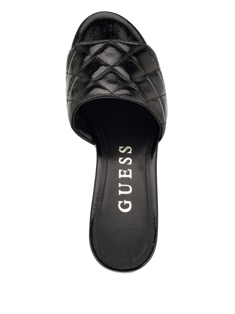 Guess Yanni Quilted Platform Mules - Black 002