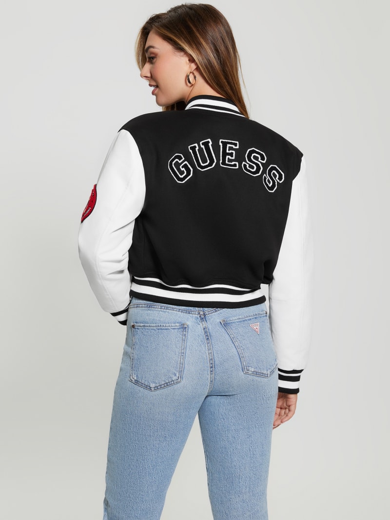 Guess Bear Varsity Jacket - Black