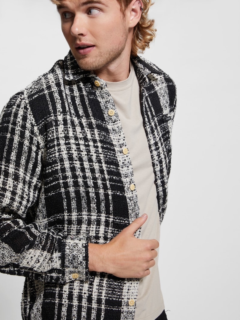 Guess Soyer Plaid Heavyweight Shirt - Salt White Multi