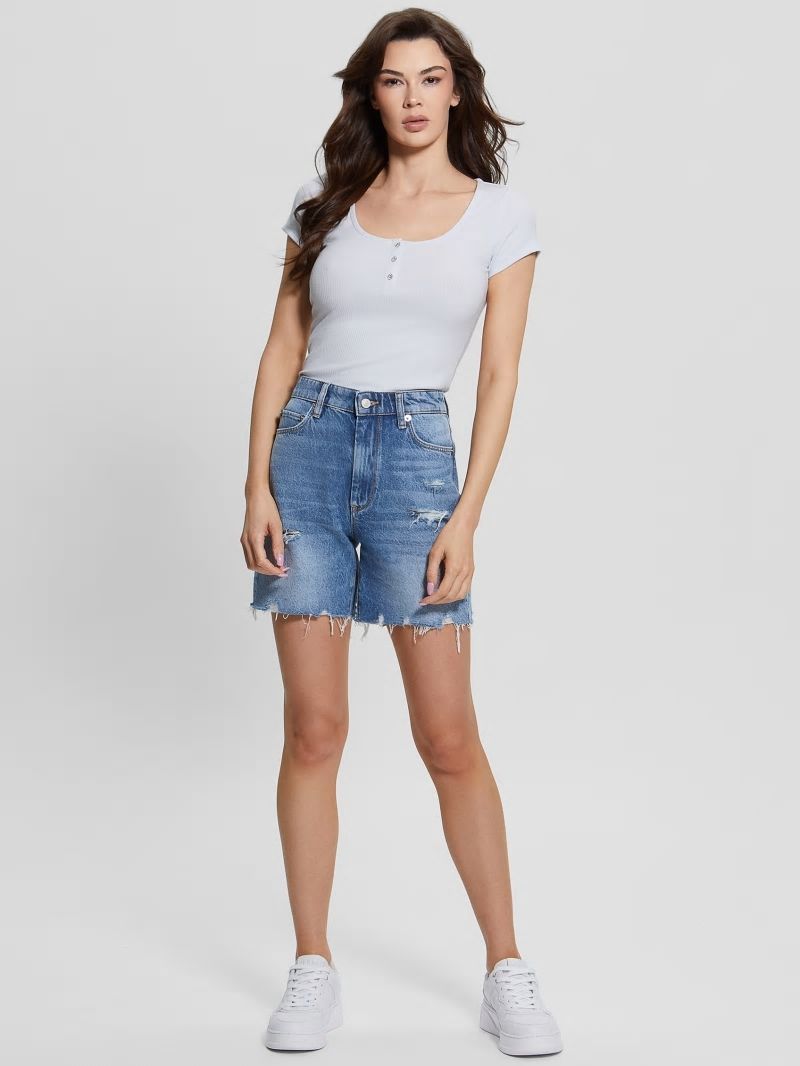 Guess Eco Karlee Henley Tee - Fresh Air