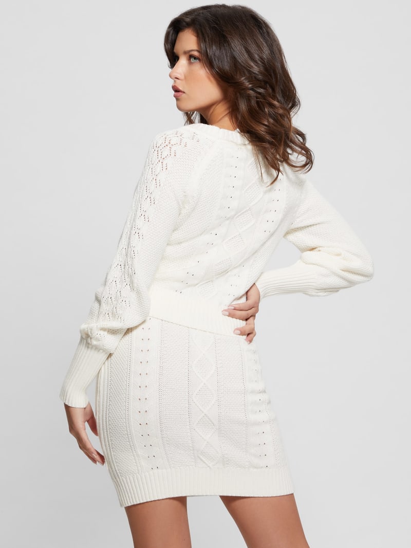 Guess Eco Brielle Cardigan Sweater - Cream White