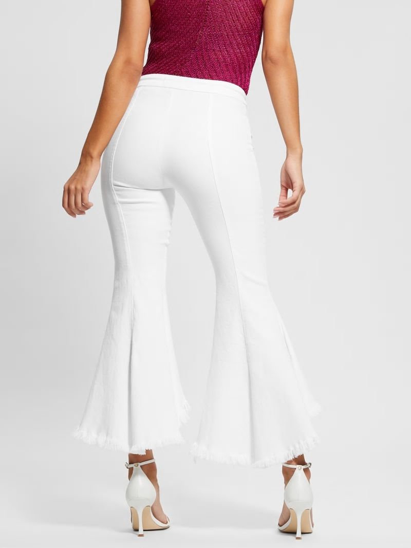 Guess Sofia 1981 High-Rise Flared Jeans - White Bufali