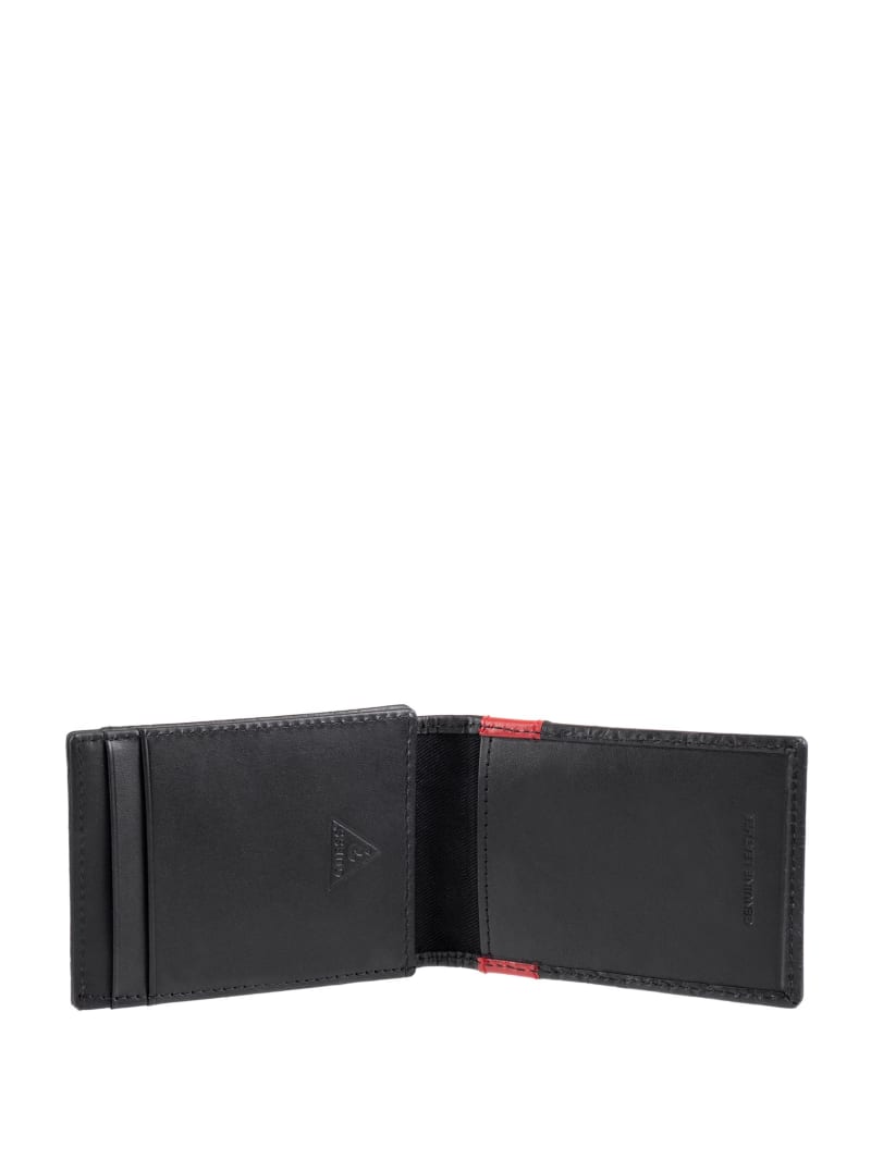 Guess Mesa Magnetic Fold Wallet - Black/Red