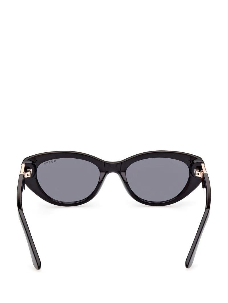 Guess Colored Plastic Cat-Eye Sunglasses - Black