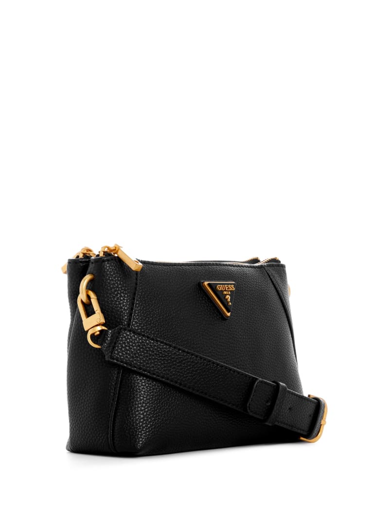 Guess Laryn Pebbled Dual-Zip Crossbody - Black