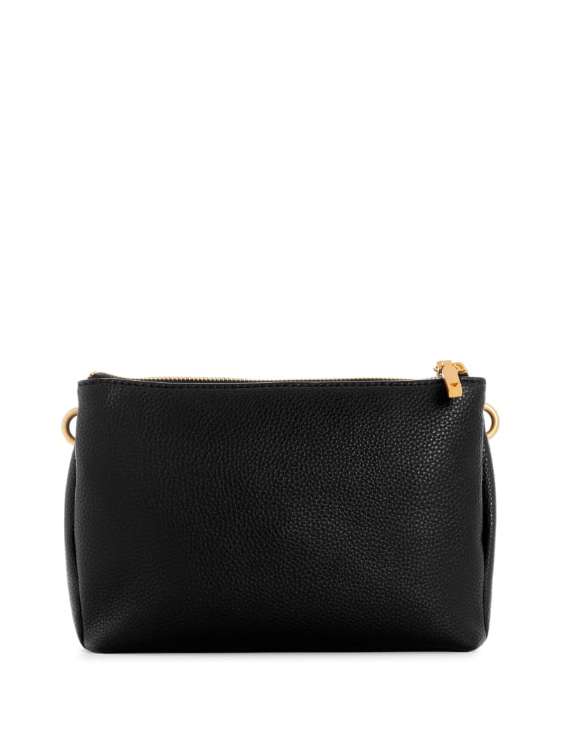 Guess Laryn Pebbled Dual-Zip Crossbody - Black