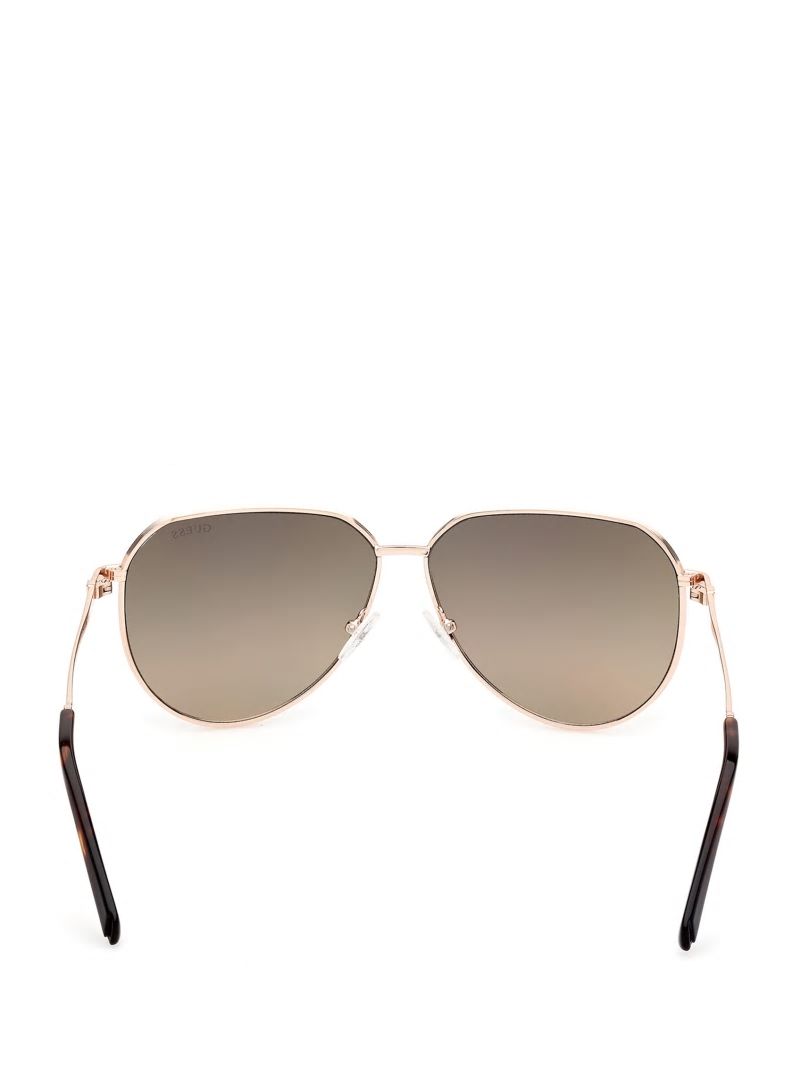 Guess Aviator Metal Sunglasses - Rosegold