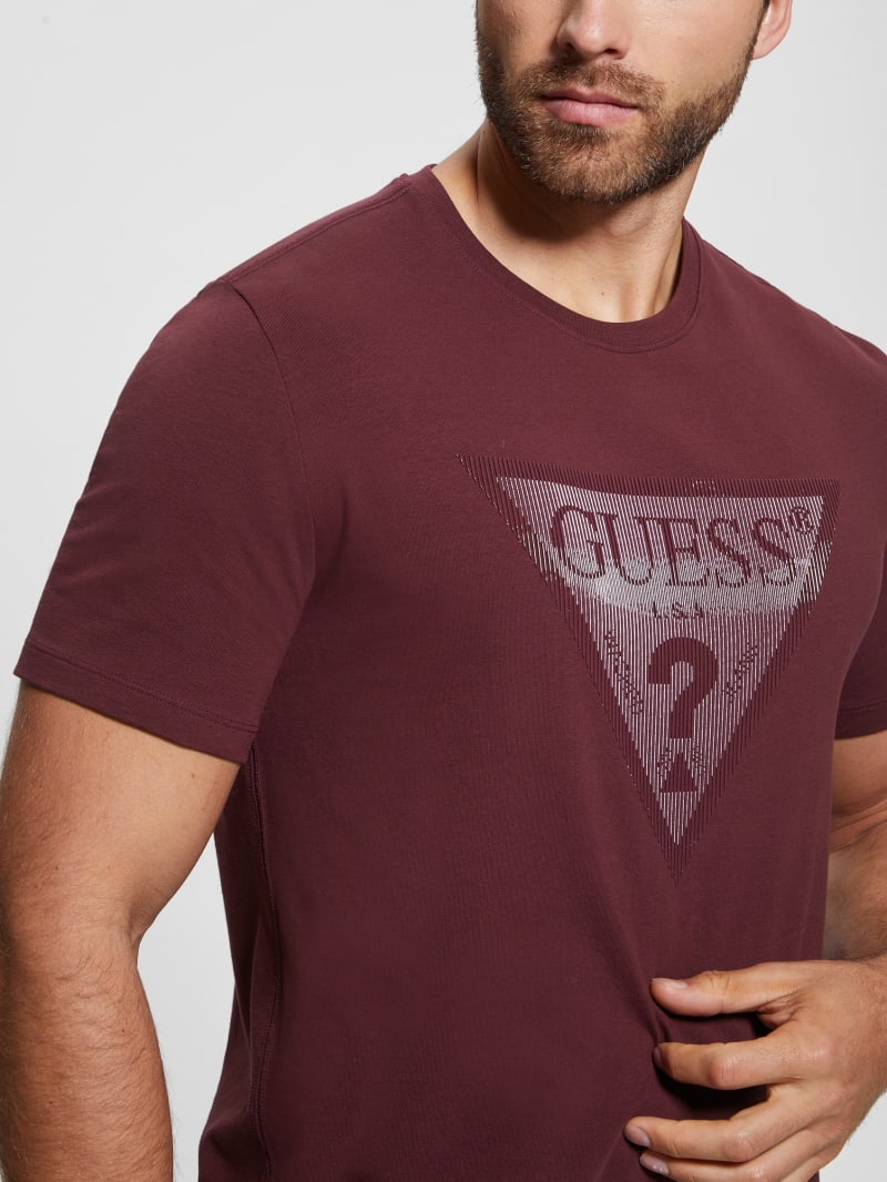 Guess Eco Triangle Crewneck Tee - Red Noir