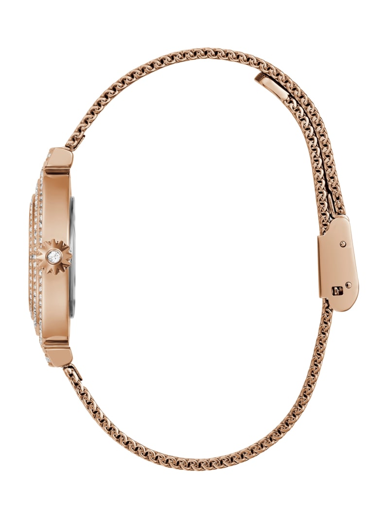 Guess Rose Gold-Tone and Crystal Analog Watch - Rose Gold