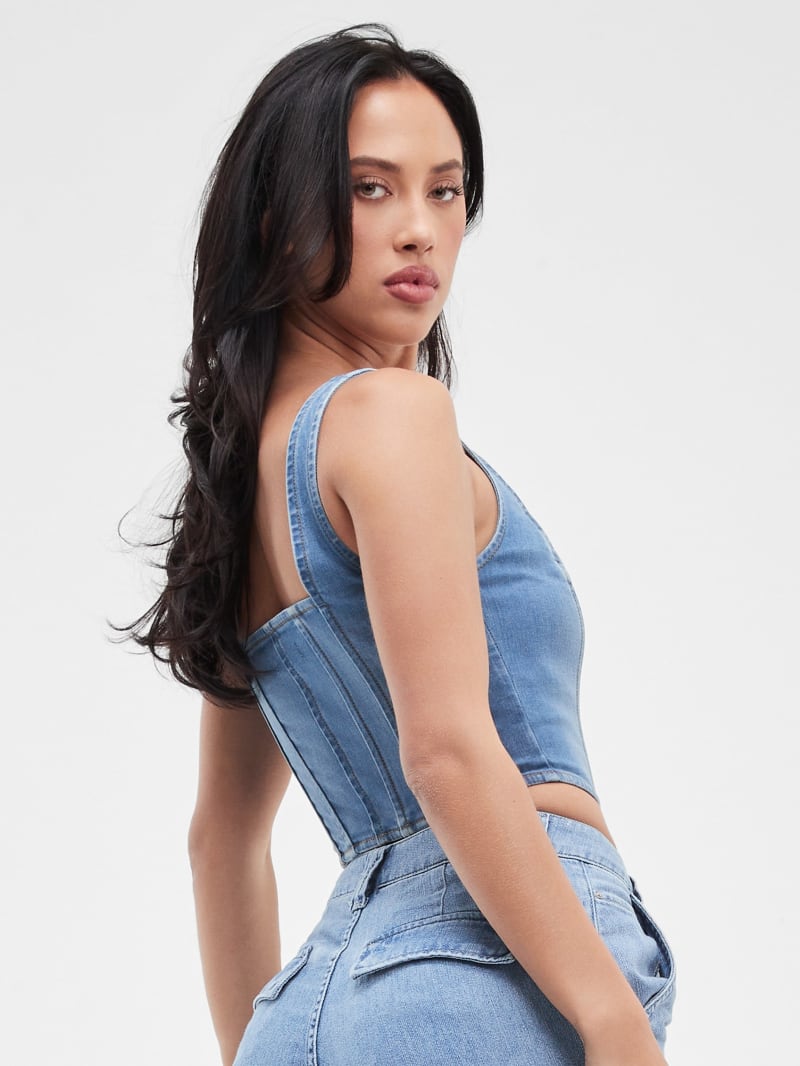 Guess Neil Denim Bustier Top - Rumble