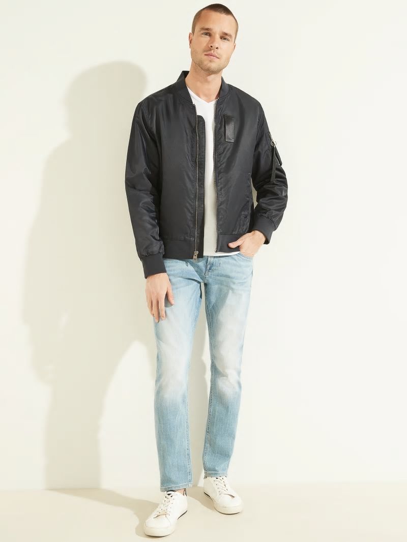 Guess Nylon Flight Jacket - Bleu éLéGant