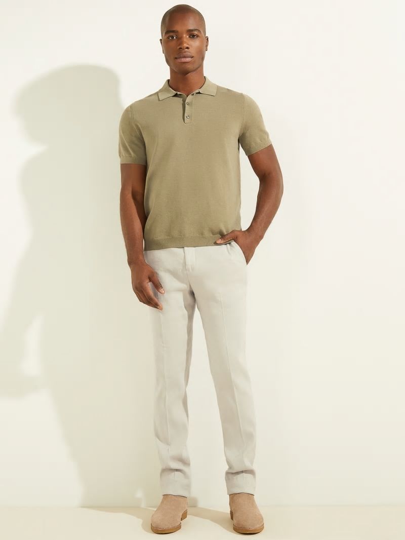 Guess Formal Performance Sweater Polo - Mossy Green