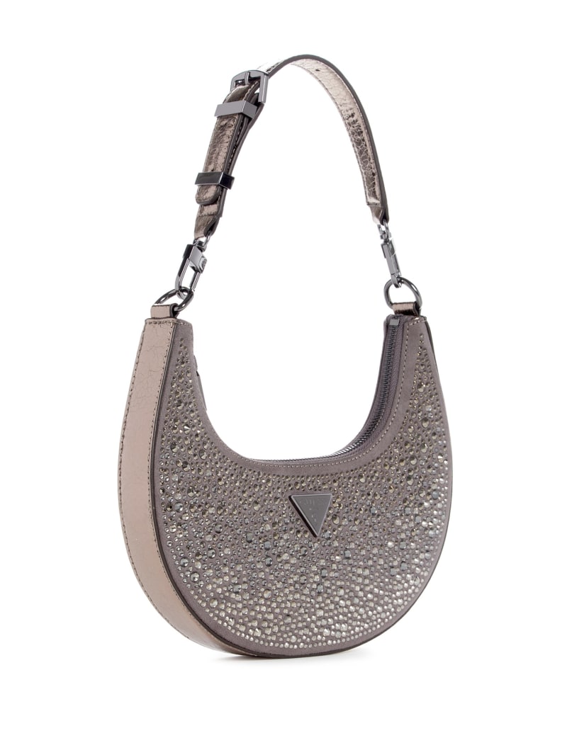 Guess Lua Rhinestone Shoulder Bag - Pewter