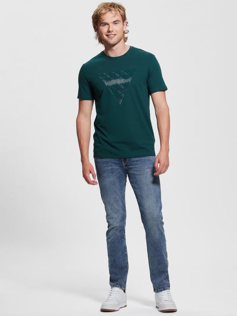 Guess Eco Triangle Crewneck Tee - Dark Jade