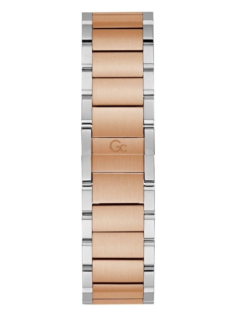 Guess Gc Two-Tone Metal and Blue Analog Watch - Rose Gold