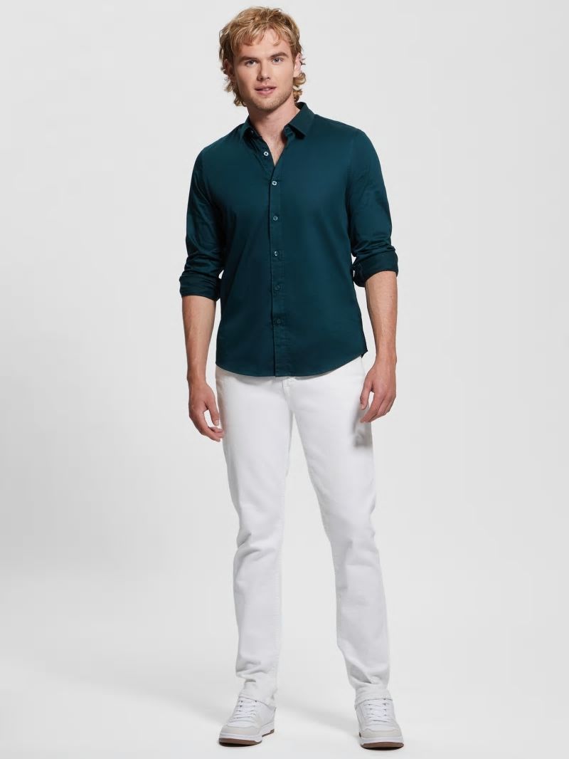 Guess Luxe Stretch Shirt - Dark Jade